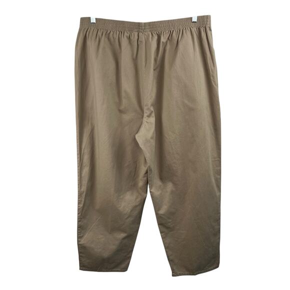 Cascade Blues Khaki Tan Pull On Elastic Waist High-Rise Pants NWT Plus 24W Short - Picture 2 of 11